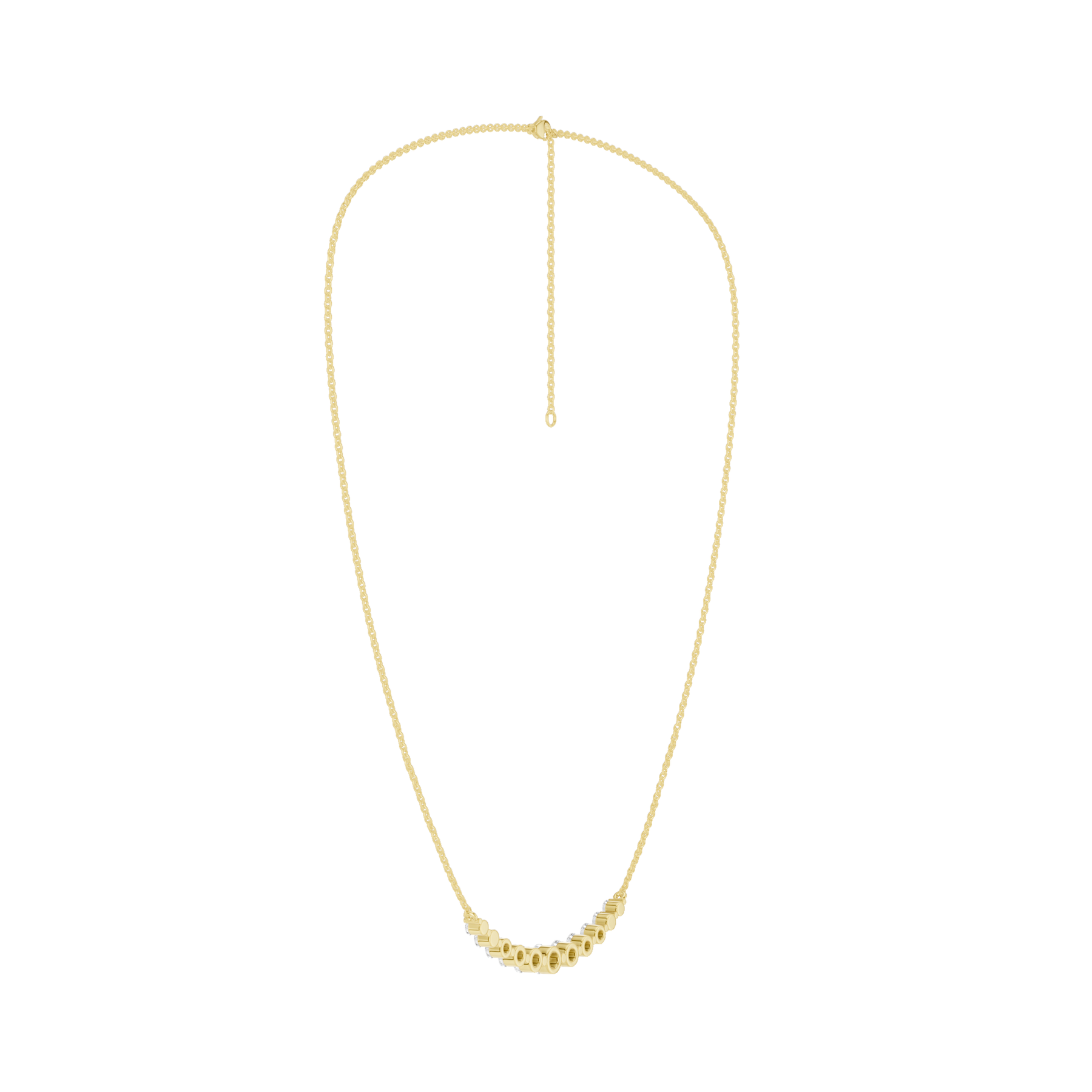Revelation 14K Yellow Gold 1 CTW Lab Grown Diamond Smiley Graduated Necklace