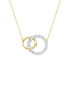 Revelatiion 14K White and Yellow Gold 0.62 CTW Interlink Circle Pendant Necklace