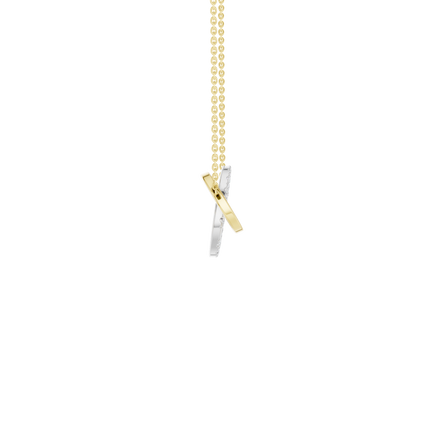 Revelatiion 14K White and Yellow Gold 0.62 CTW Interlink Circle Pendant Necklace