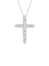 Revelation 14K White Gold 0.50 CTW Lab Grown Diamond 11-Stone Cross Pendant Necklace