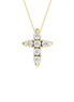 Revelation 14K Yellow Gold 0.75 CTW Lab Grown Diamond 6-Stone Cross Pendant Necklace