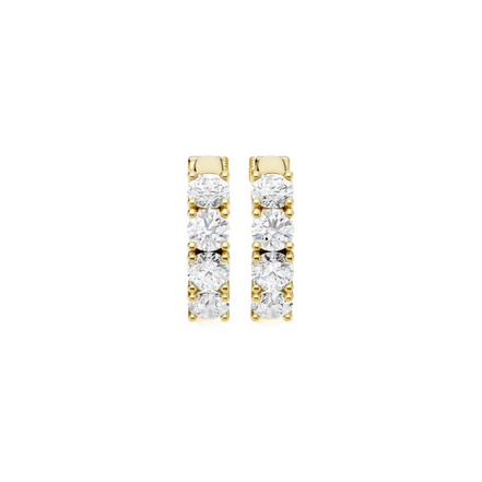 Revelation 14K Yellow Gold 2 CTW Lab Grown Diamond Semi-Eternity Huggie Hoop Earrings