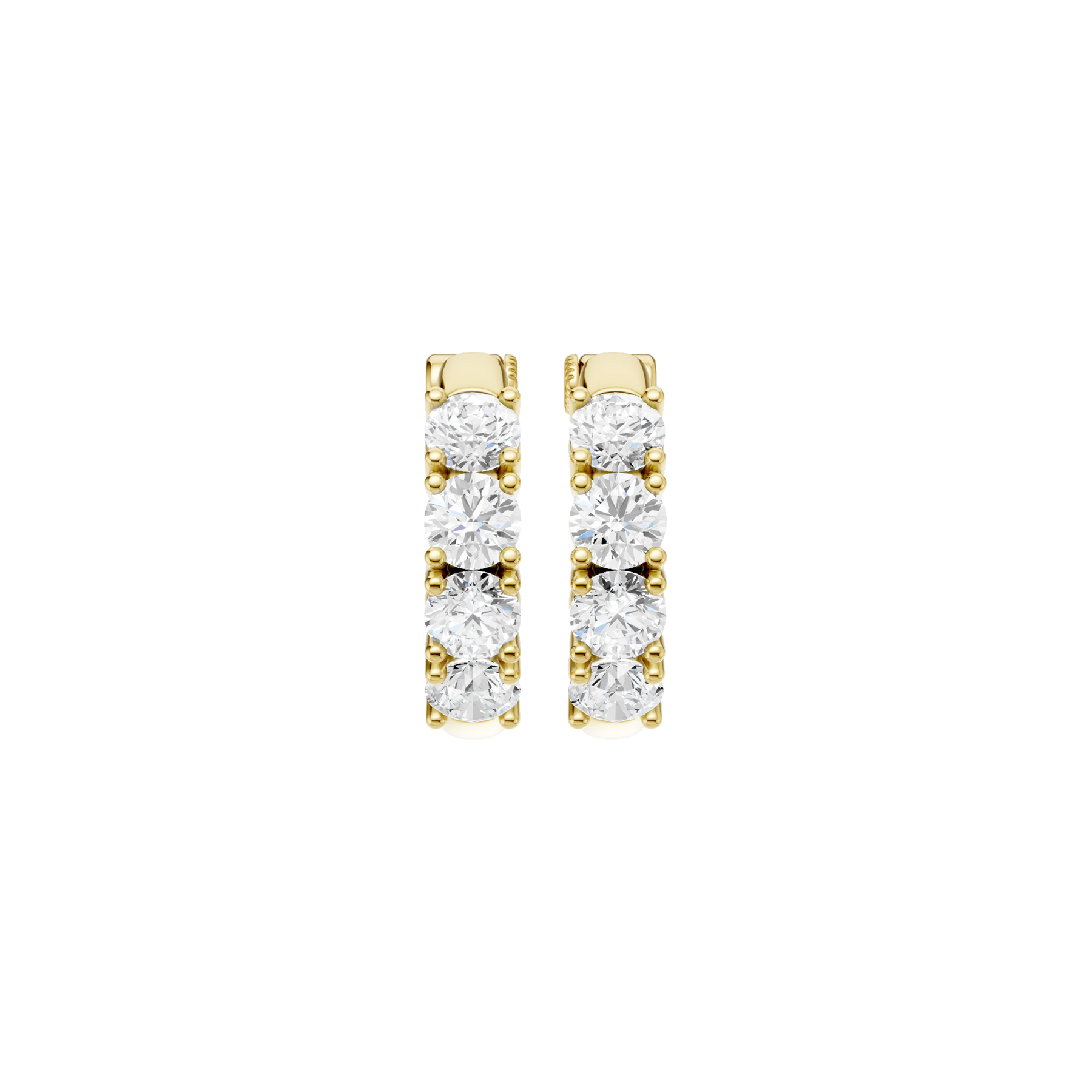 Revelation 14K Yellow Gold 2 CTW Lab Grown Diamond Semi-Eternity Huggie Hoop Earrings