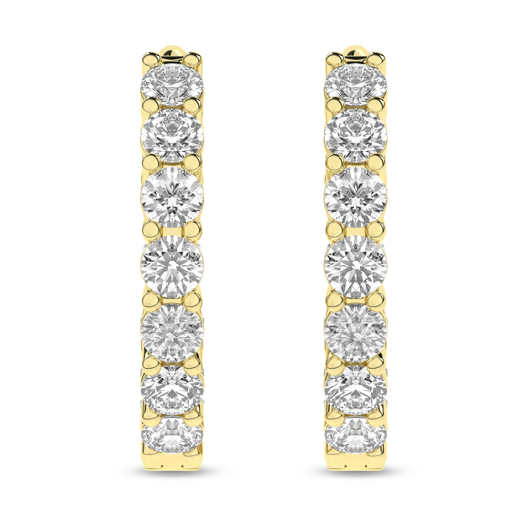 Revelation 14K Yellow Gold 1 CTW Lab Grown Diamond Inside-Out Huggie Hopp Earrings