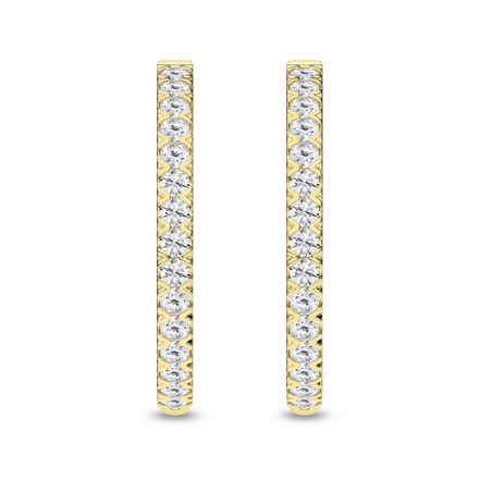 Revelation 14K Yellow Gold 1 CTW Lab Grown Diamond Round Hoop Earrings