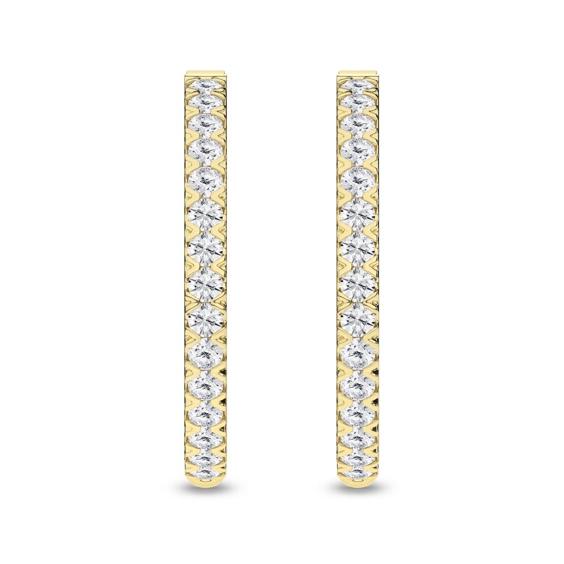 Revelation 14K Yellow Gold 1 CTW Lab Grown Diamond Round Hoop Earrings