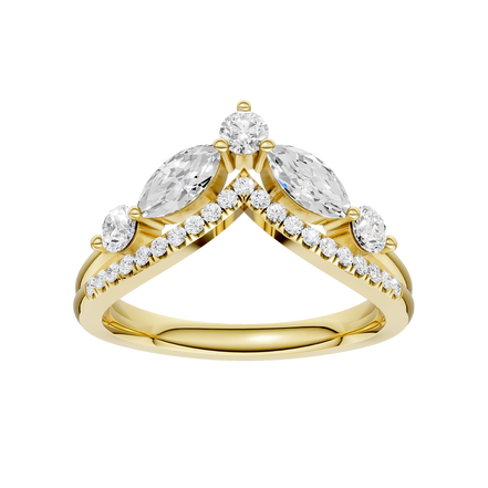 Revelation 14K Yellow Gold 0.75 CTW Lab Grown Diamond Split Shank Chevron Band