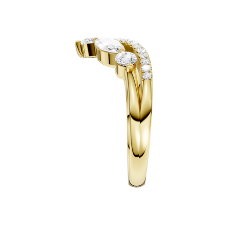 Revelation 14K Yellow Gold 0.75 CTW Lab Grown Diamond Split Shank Chevron Band