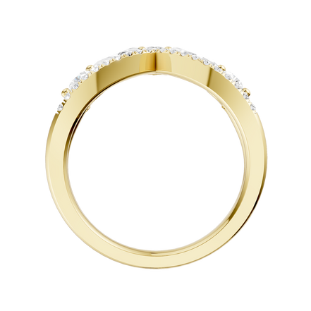 Revelation 14K Yellow Gold 0.75 CTW Lab Grown Diamond Split Shank Chevron Band
