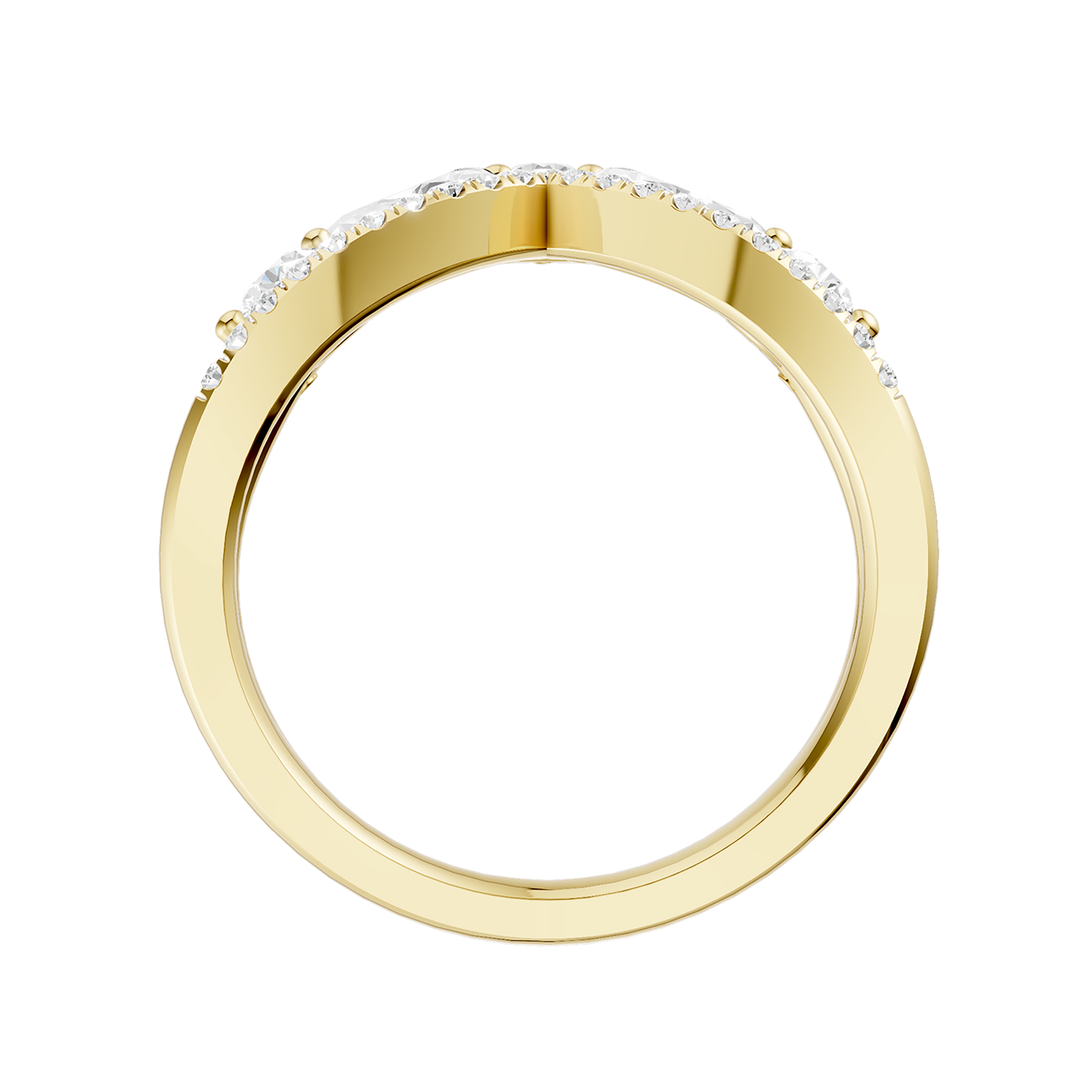 Revelation 14K Yellow Gold 0.75 CTW Lab Grown Diamond Split Shank Chevron Band