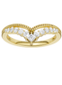 Revelation 14K Yellow Gold 0.25 CTW Lab Grown Diamond Miligrain Chevron Band