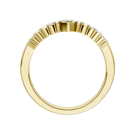 Revelation 14K Yellow Gold 0.25 CTW Lab Grown Diamond Miligrain Chevron Band