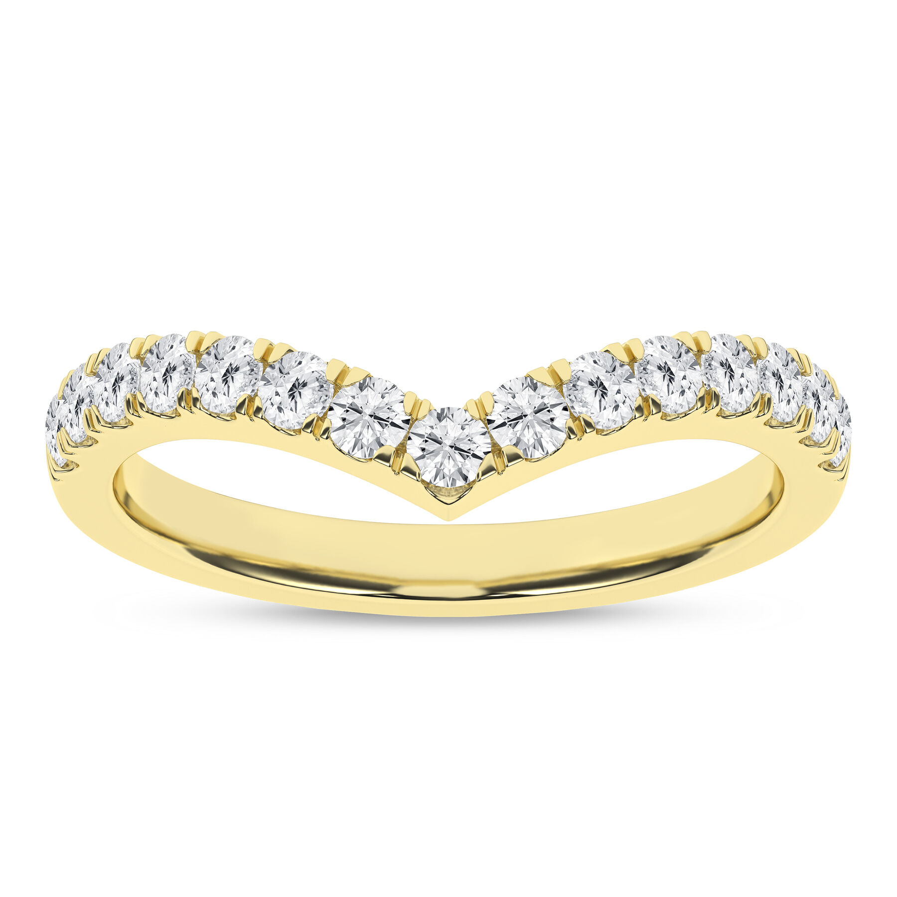 Revelation 14K Yellow Gold 0.50 CTW Lab Grown Diamond Contour Band