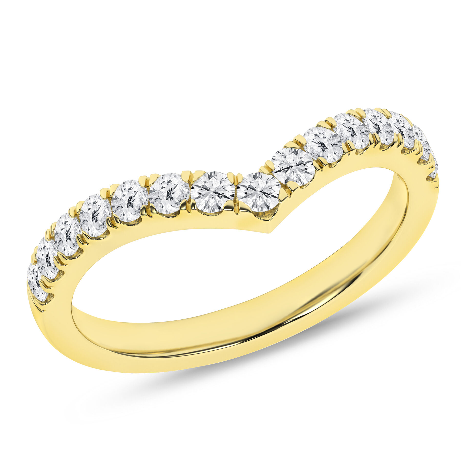Revelation 14K Yellow Gold 0.50 CTW Lab Grown Diamond Contour Band