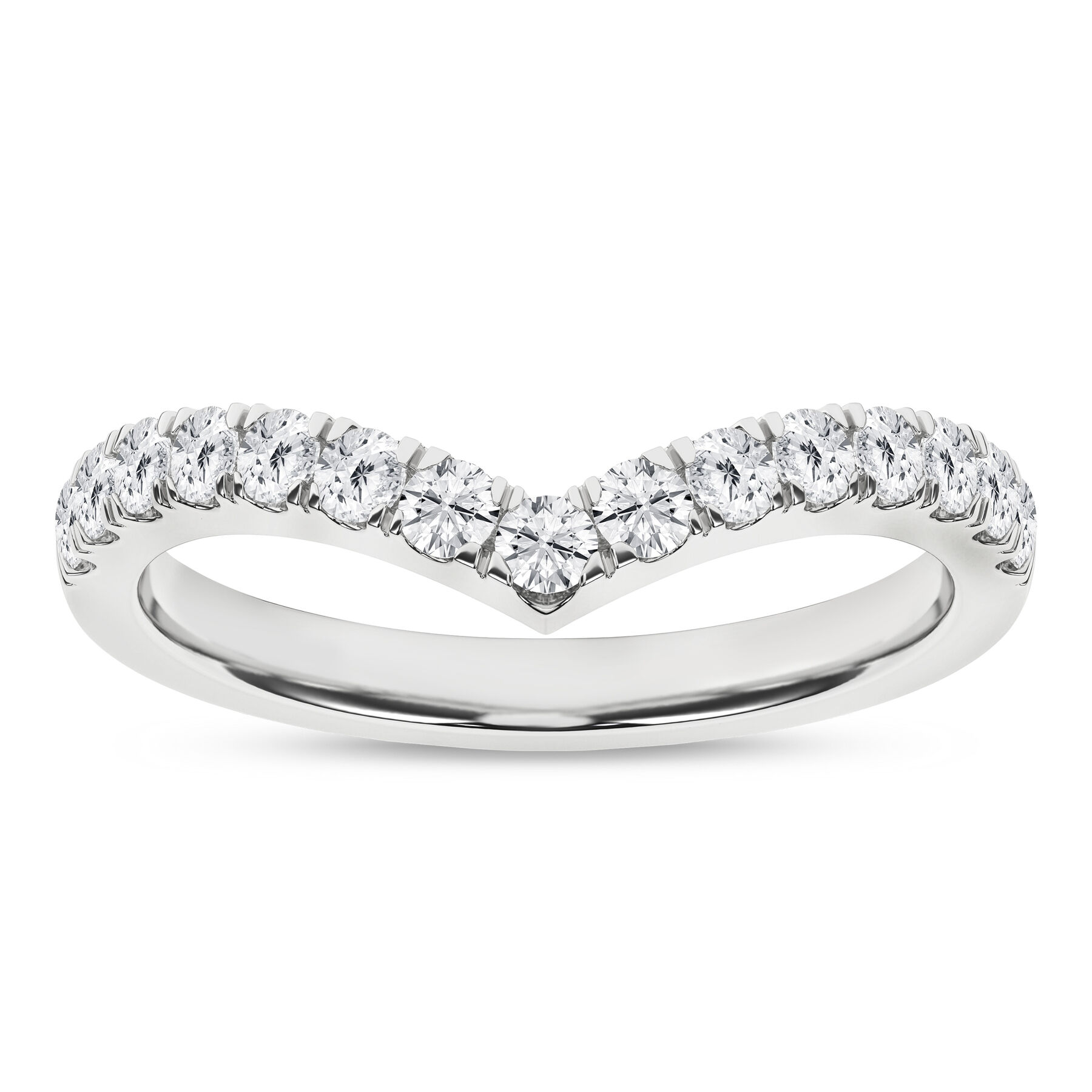 Revelation 14K White Gold 0.50 CTW Lab Grown Diamond Contour Band