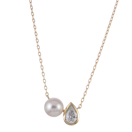Imperial Pearl 14K Yellow Gold 0.50 CTW Lab Grown Diamond and Akoya Pearl Necklace