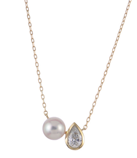 Imperial Pearl 14K Yellow Gold 0.50 CTW Lab Grown Diamond and Akoya Pearl Necklace