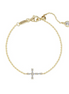 Lafonn Gold-Plated 0.16 Simulated Diamond  Eden Baguette Cross Bracelet