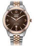 Citizen Eco-Drive Rolan Brown Dial Two-Tone Stainless Steel Bracelet Watch