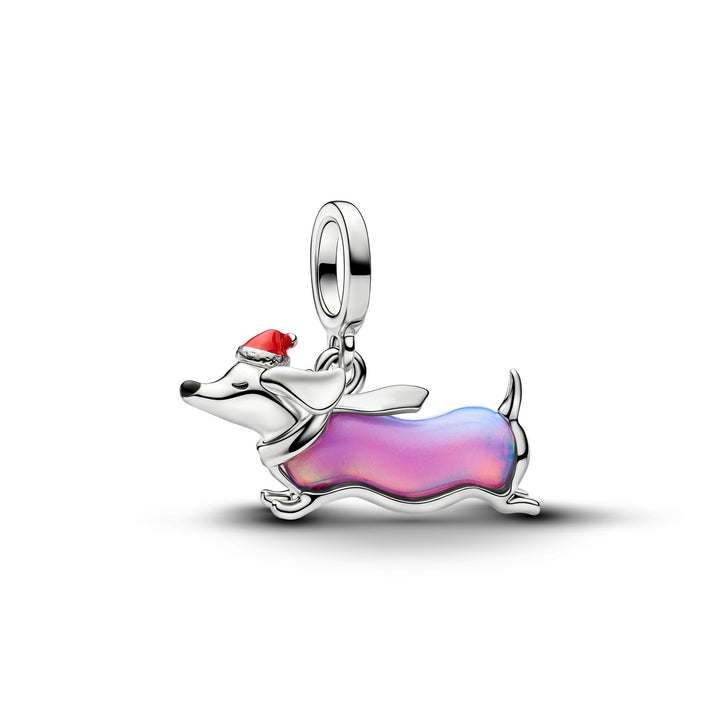 Pandora Moments Christmas Dachshund Dangle Charm