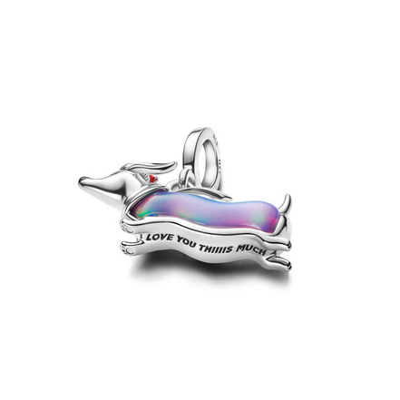 Pandora Moments Christmas Dachshund Dangle Charm