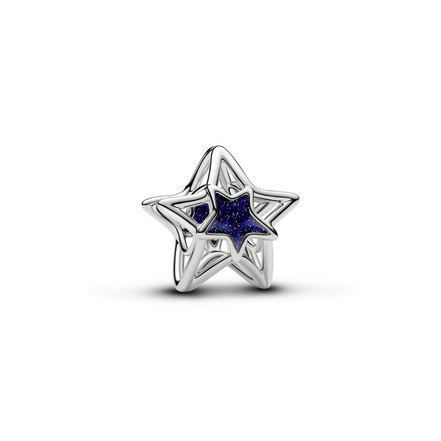 Pandora Moments Platinum-Plated Star Openwork Charm