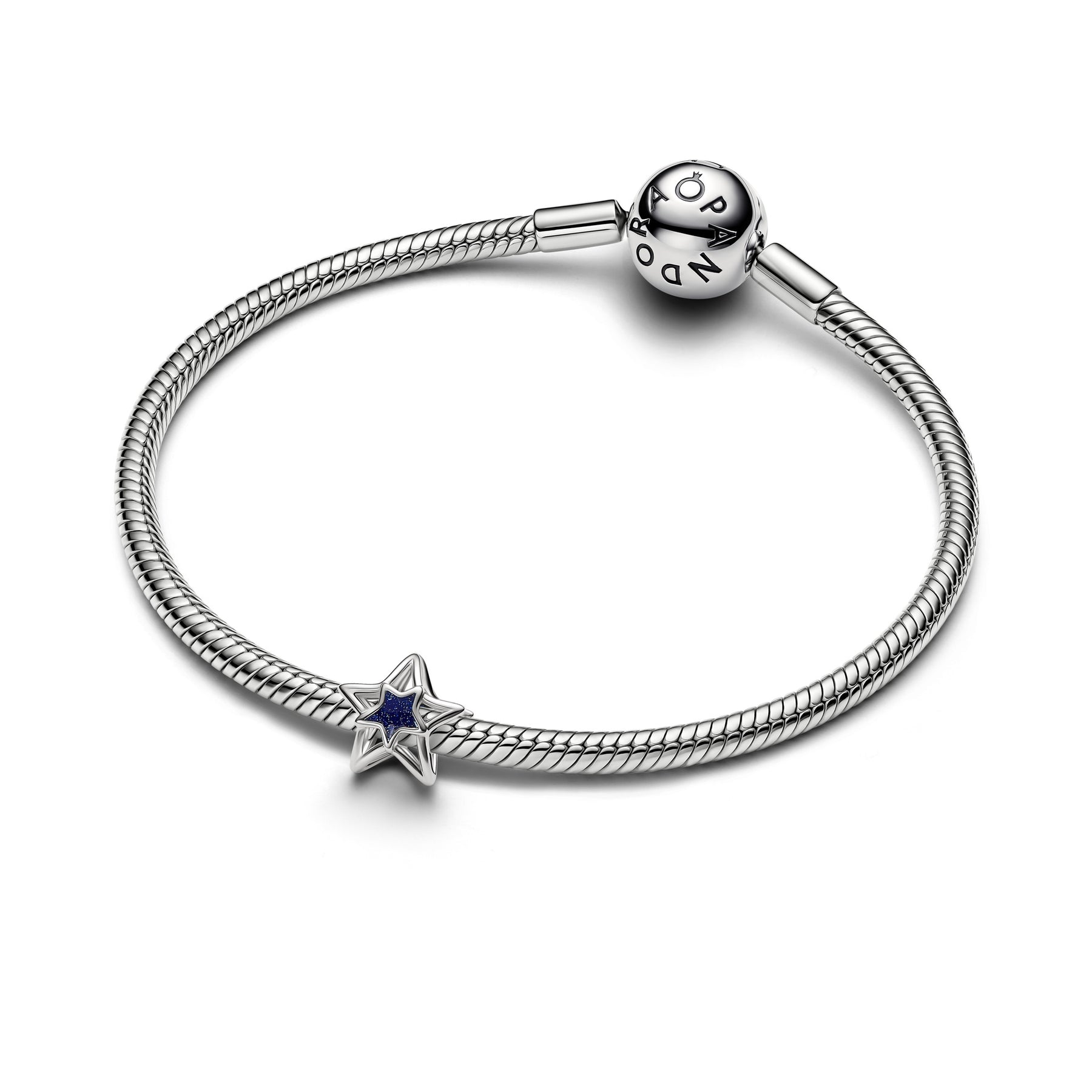 Pandora Moments Platinum-Plated Star Openwork Charm
