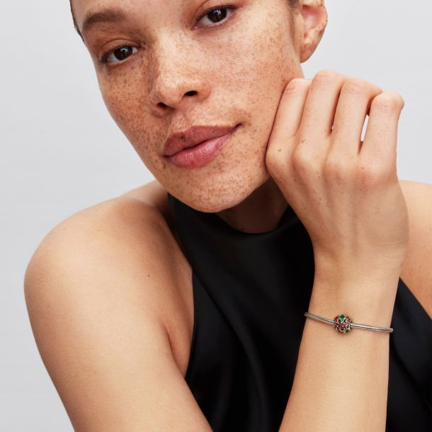 Pandora Moments Platinum-Plated Holiday Joy Openwork Charm