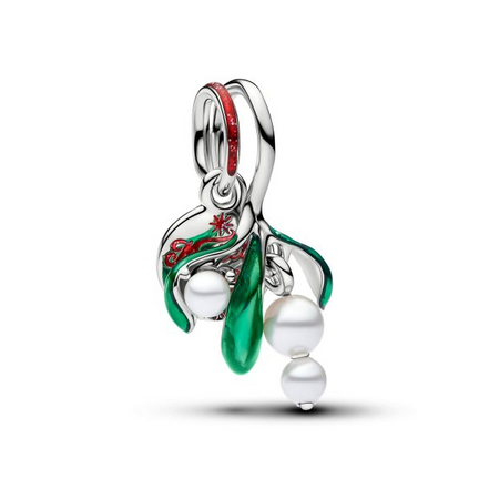Pandora Moments Mistletoe Dangle Charm