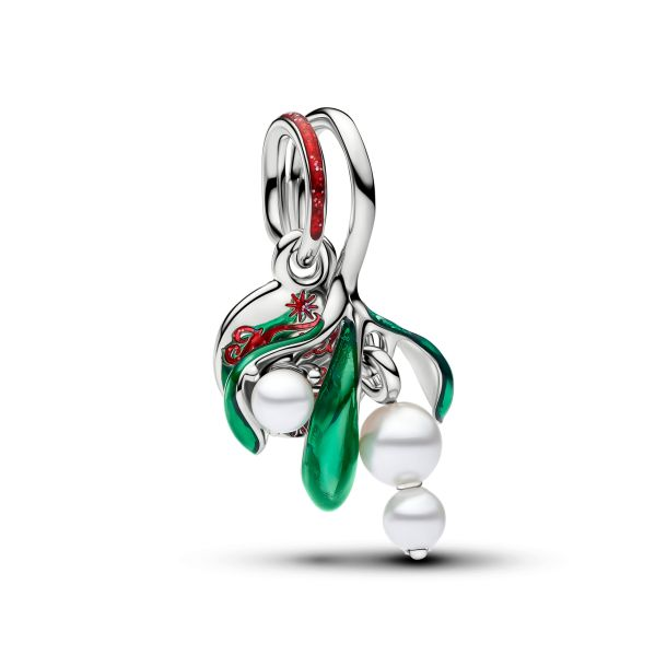 Pandora Moments Mistletoe Dangle Charm