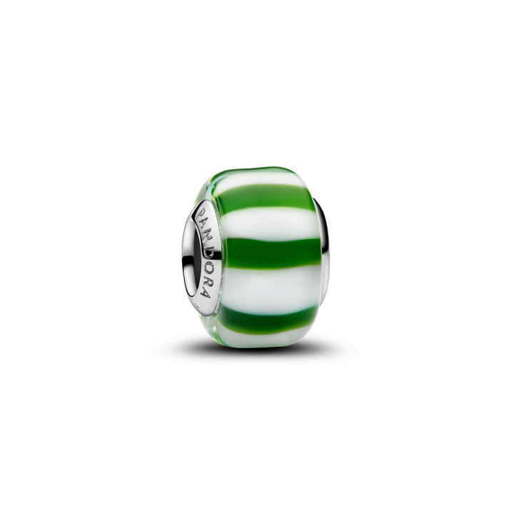 Pandora Moments Platinum-Plated Green Peppermint Murano Glass Charm
