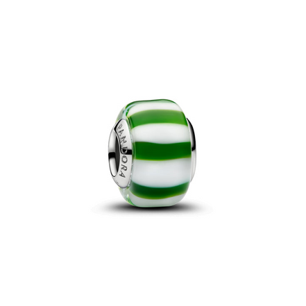 Pandora Moments Platinum-Plated Green Peppermint Murano Glass Charm