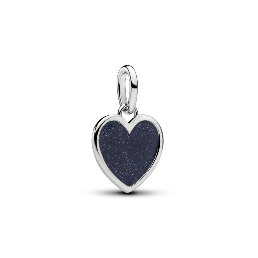 Pandora Moments Platinum-Plated Engravable Heart Dangle Charm