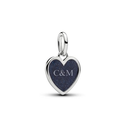 Pandora Moments Platinum-Plated Engravable Heart Dangle Charm
