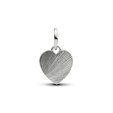 Pandora Moments Platinum-Plated Engravable Heart Dangle Charm