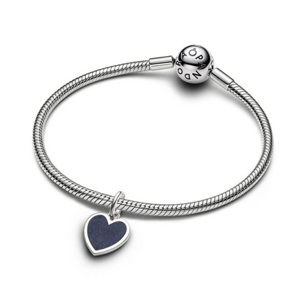 Pandora Moments Platinum-Plated Engravable Heart Dangle Charm
