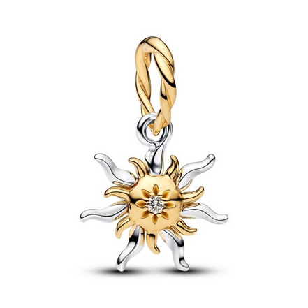 Pandora X Disney Rapunzel Two-Tone Sun Drop Flower Lab-Grown Diamond Charm
