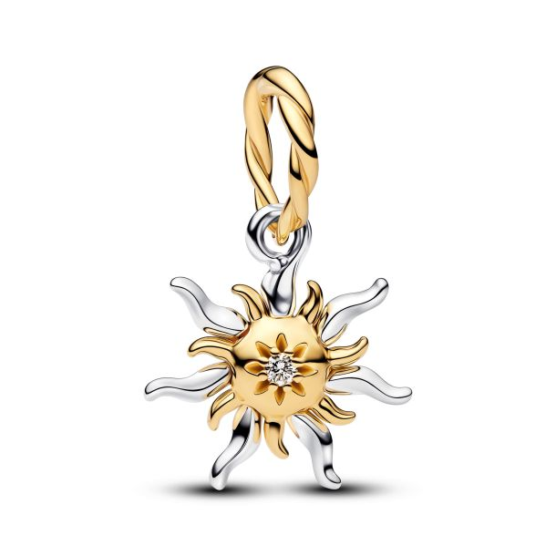 Pandora X Disney Rapunzel Two-Tone Sun Drop Flower Lab-Grown Diamond Charm