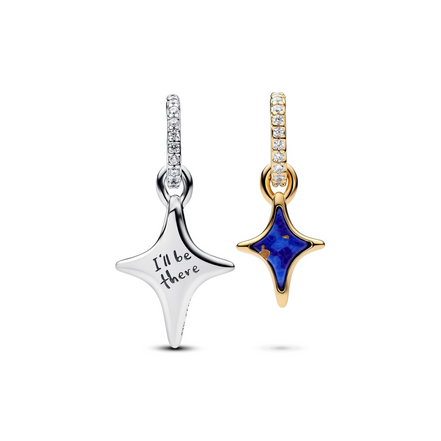 Pandora Moments Two-Tone Splittable Stars Double Dangle Charm