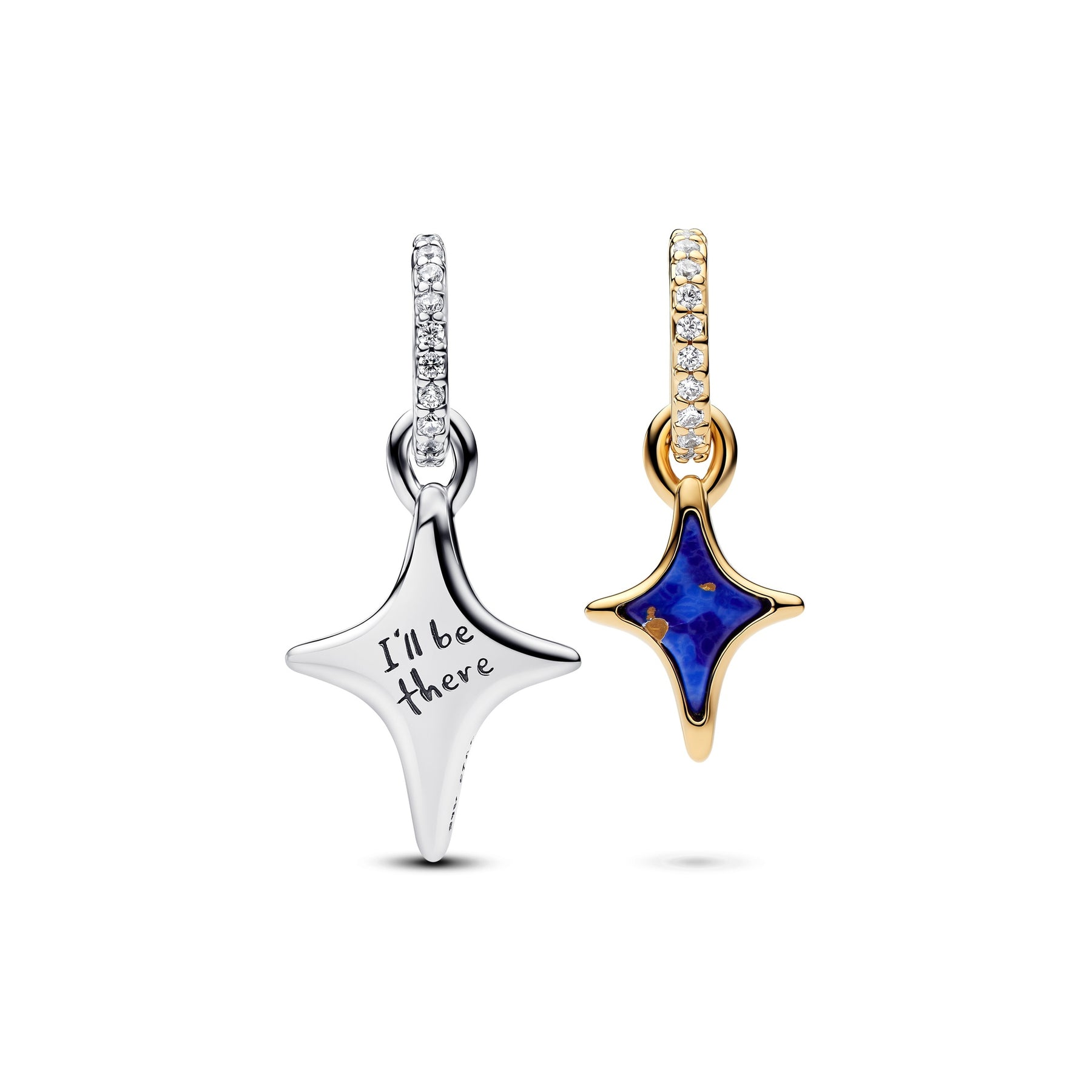 Pandora Moments Two-Tone Splittable Stars Double Dangle Charm