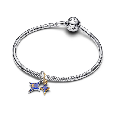 Pandora Moments Two-Tone Splittable Stars Double Dangle Charm