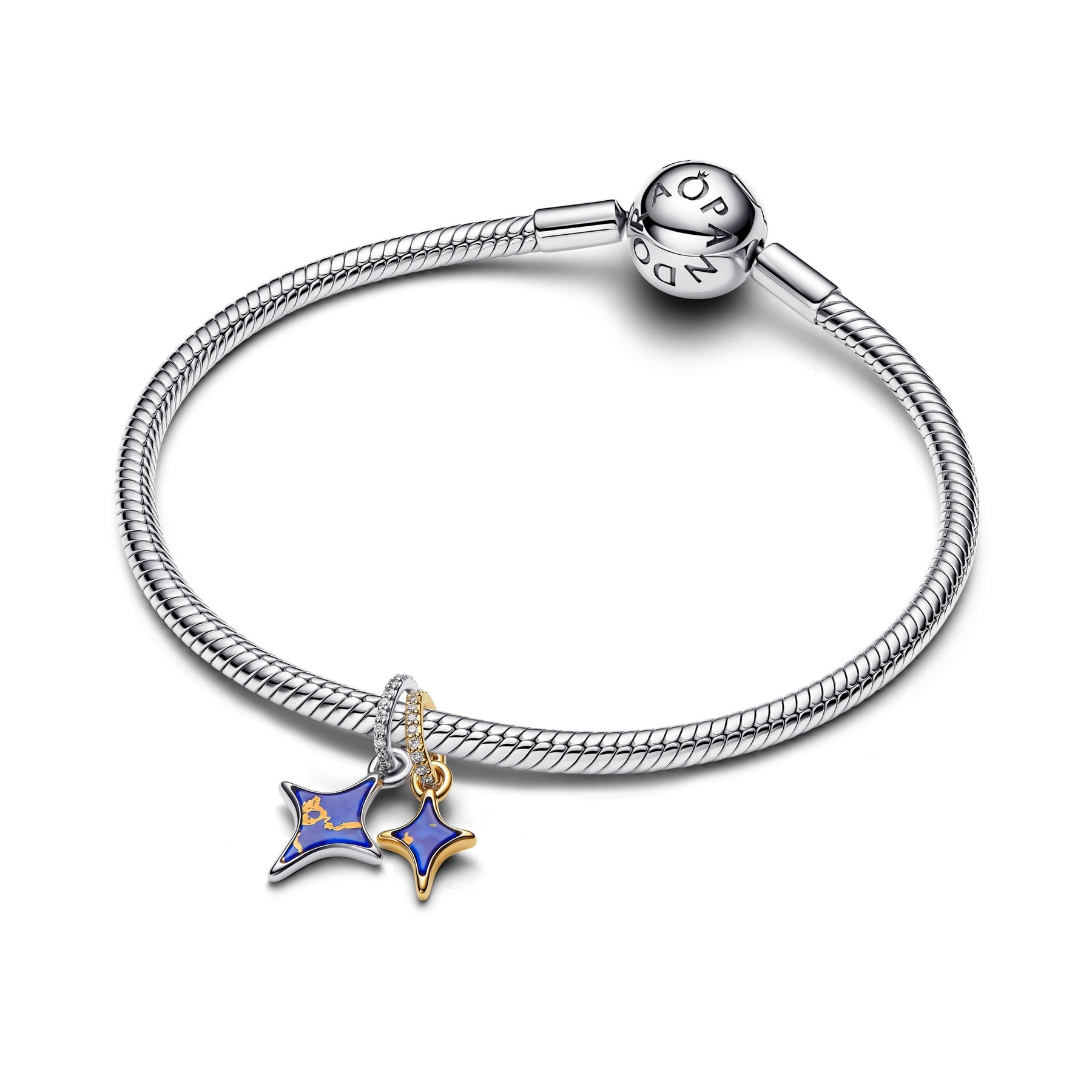 Pandora Moments Two-Tone Splittable Stars Double Dangle Charm