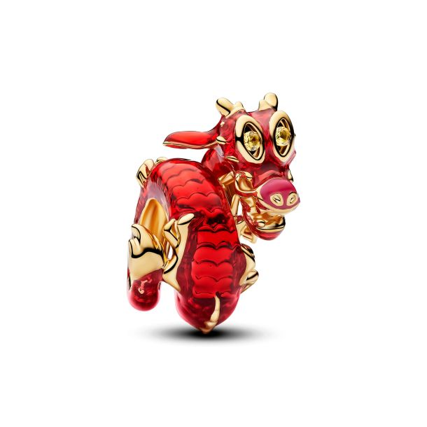 Pandora X Disney 14K Gold-Plated Mulan Mushu Dragon Charm