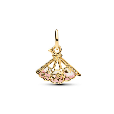 Pandora X Disney 14K Gold-Plated Mulan Fan Dangle Charm