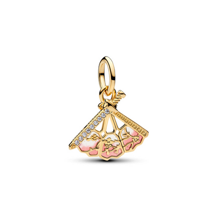 Pandora X Disney 14K Gold-Plated Mulan Fan Dangle Charm