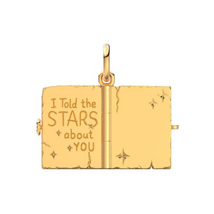 Pandora Moments 14K Gold-Plated Engravable Magic Book Dangle Charm