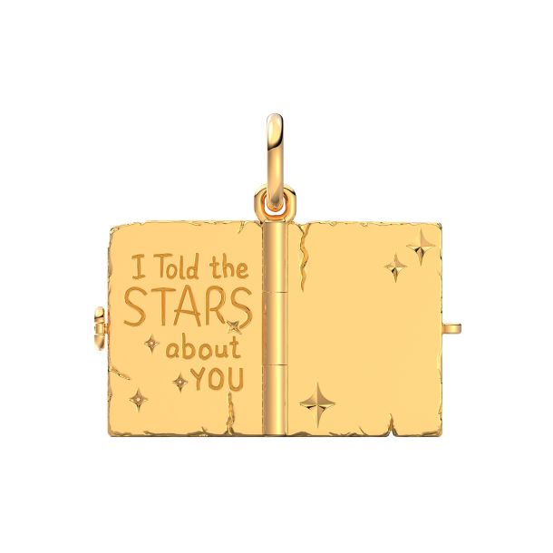 Pandora Moments 14K Gold-Plated Engravable Magic Book Dangle Charm