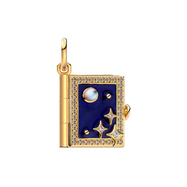 Pandora Moments 14K Gold-Plated Engravable Magic Book Dangle Charm