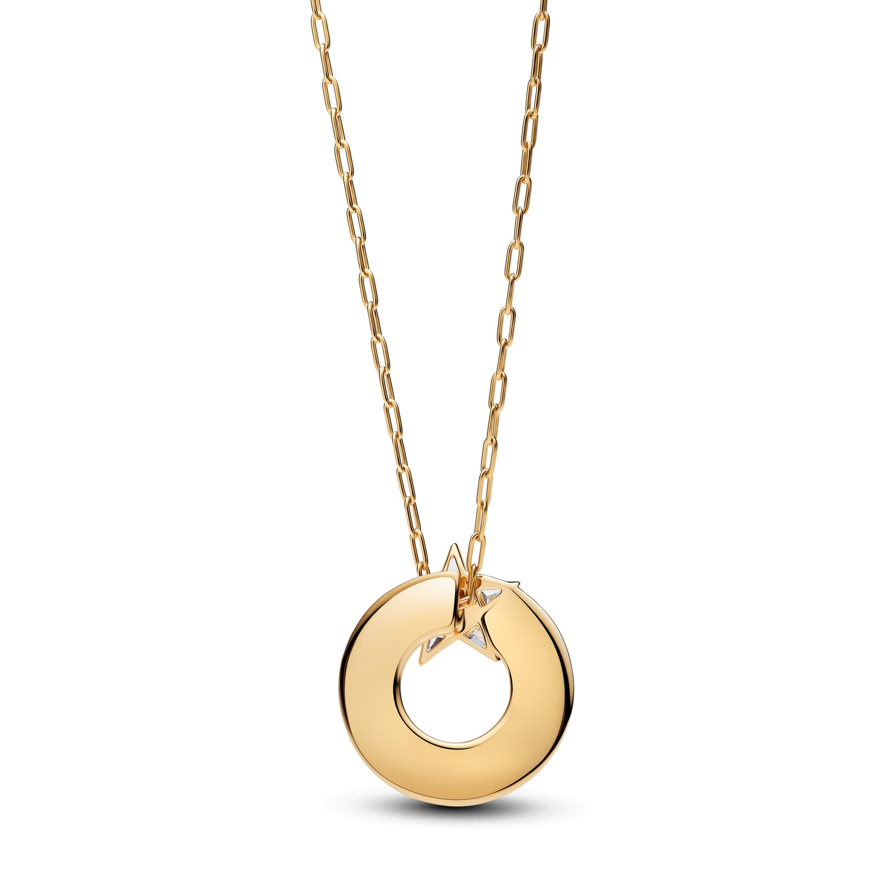Pandora Moments 14K Gold-Plated Sparkling Shooting Star Pendant Necklace 45cm
