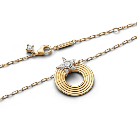 Pandora Moments 14K Gold-Plated Sparkling Shooting Star Pendant Necklace 45cm